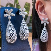 missvikki luxury multicolor pendant earrings for women bridal wedding delicate full cz boucle doreille femme 2021 new