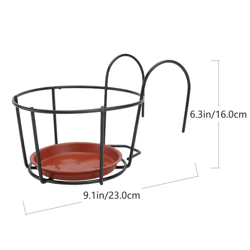 

3PCS/Set Iron Plant Hanger Durable Hanging Plant Holder With Tray Metal Iron Flower Stand Tray Wrought Iron Potted Plant Stand