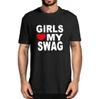 Футболка мужская с надписью LOVE MY SWAG, винтажная забавная тенниска с короткими рукавами, повседневная майка, уличная одежда, лето