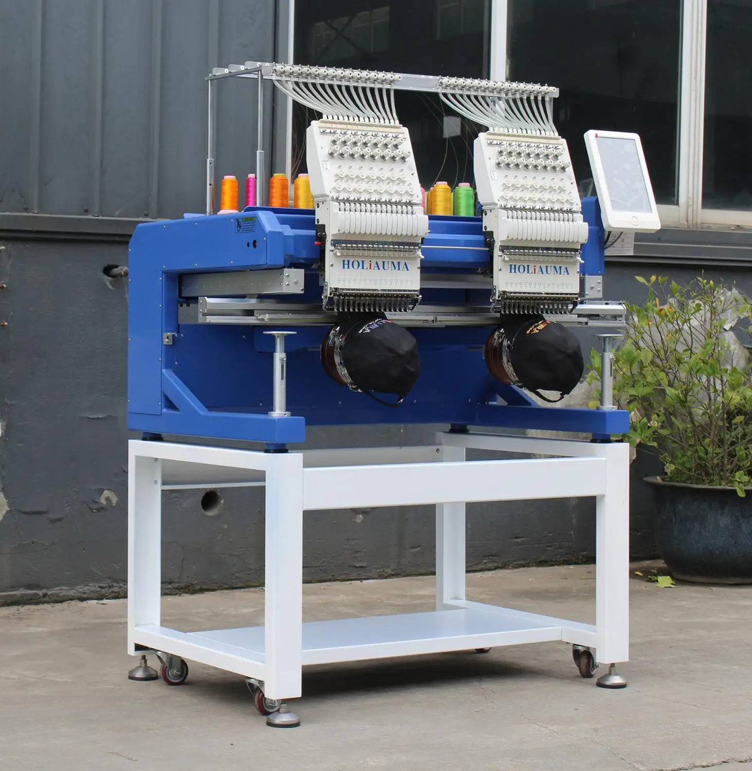 Две головки 15 игл машина для вышивки холиаума высокая скорость 2 головы