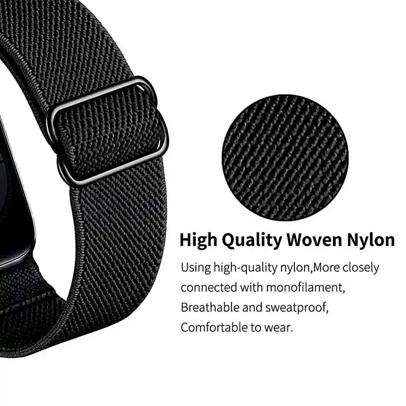 Elastic Nylon Strap For Apple Watch Band 44mm 40mm 38mm 42mm SmartWatch Bracelet WatchBand For iWatch Series SE 6 5 4 3 2