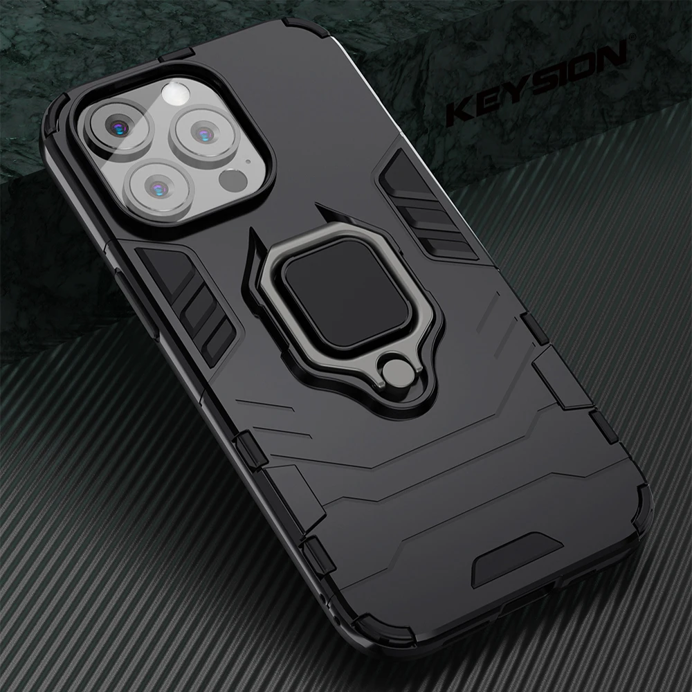 

Magnetic Metal Silicone Ring Holder Shockproof Phone Case Suitable For Iphone 13 13 Pro Max Armor Case For Iphone 13 Pro Max