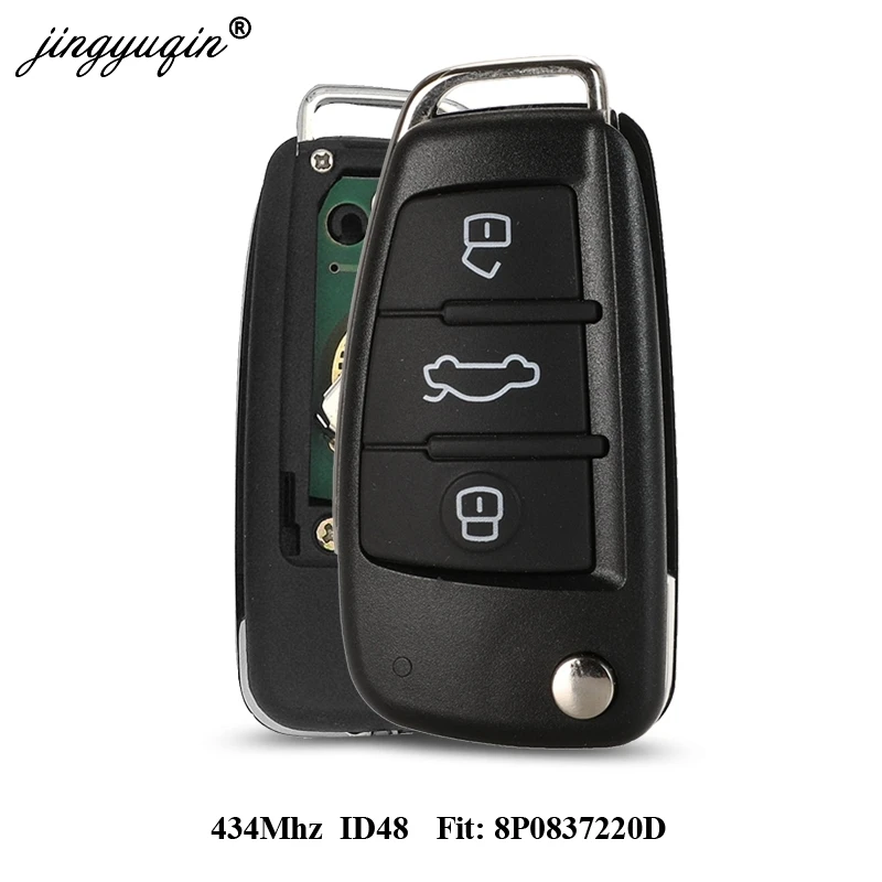 Jingyuqin ключи дистанционного ключа для Audi A3 S3 A4 S4 TT 434 МГц ID48 8P0837220D 8P0 837 220 D 220D 2005