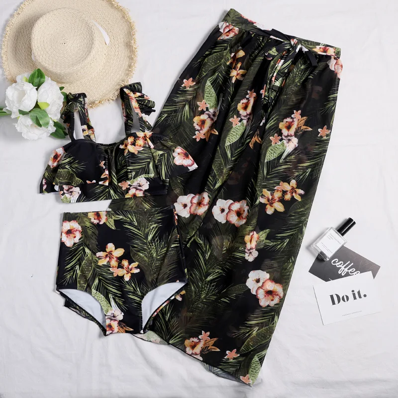 

New Style Sexy Bikini Slimming Two-Piece Swimsuits Conservative Women's Hot Spring Swimsuit Blue Bikini Bathing Suit Women