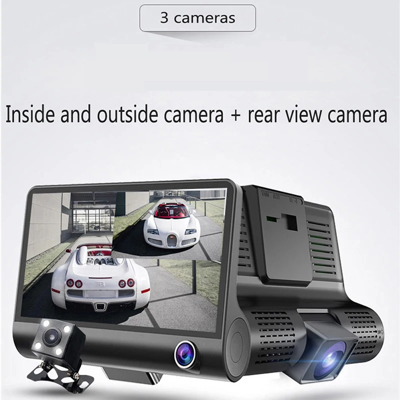 Автомобильный видеорегистратор 3 s Full HD 1080P автомобильный с двумя объективами 4 0