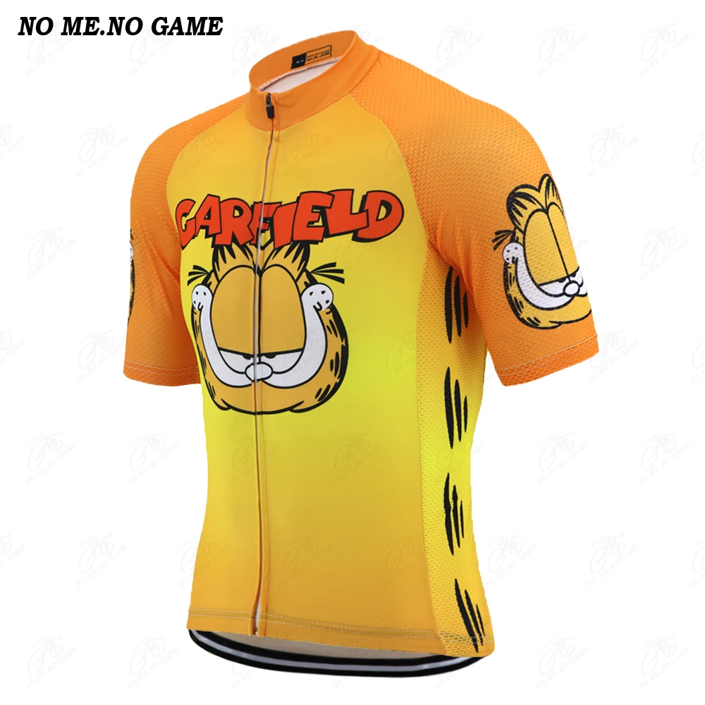 Летняя мужская оранжевая велосипедная Джерси с коротким рукавом и рисунком из