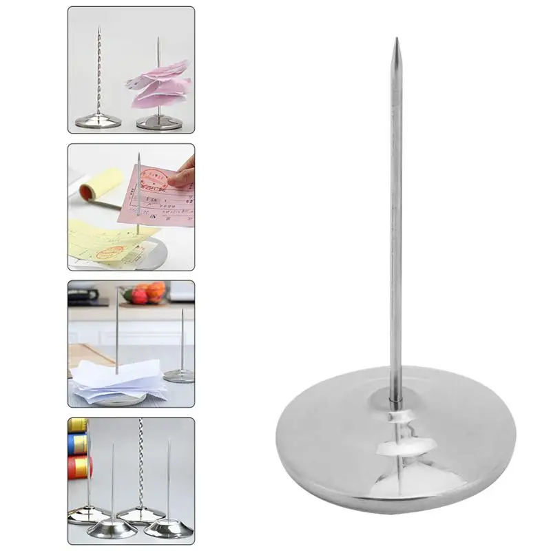 

1pc Stainless Steel Menu Fork Invoice Receipts Spike for Bar Restaurant Cafe