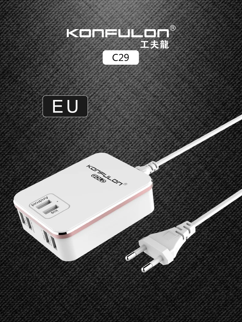 6USB выходы мобильный телефон зарядное устройство 30 Вт Быстрая зарядка QC3.0