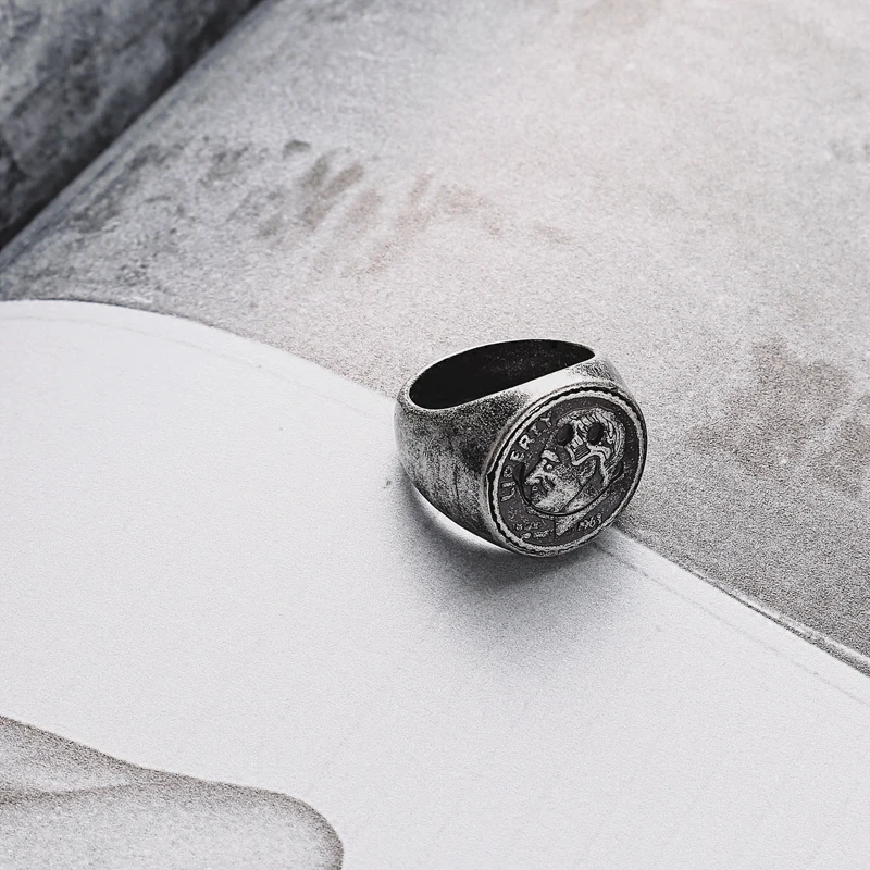 Женское Винтажное кольцо в стиле панк из титановой стали с улыбающимся лицом