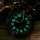 Светящиеся кварцевые карманные часы для мужчин и женщин, черного серебристого и золотистого цвета подвеска на цепочке, светится в темноте, светильник том