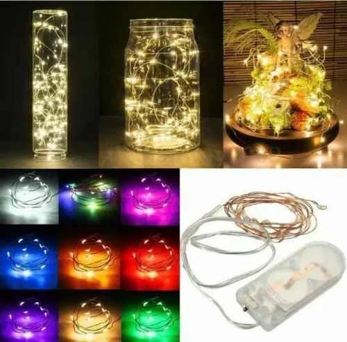 

20/30/100 LED Battery Micro Rice Wire Copper Fairy String Lights Party White