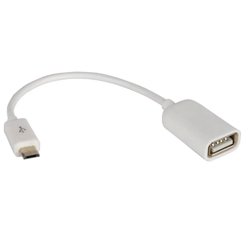 Белый Протестированный цветной хост микро USB к USB Мини OTG кабель адаптер для samsung Xiaomi htc LG Android телефон для флеш-накопителя глянцевый - Цвет: Белый