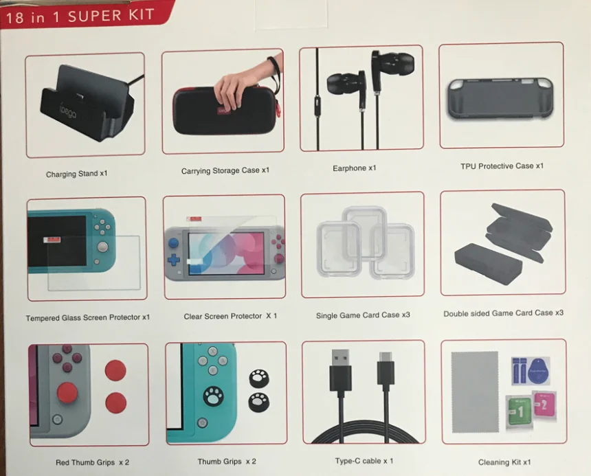 Набор аксессуаров 18 в 1 для Nintendo Switch Lite сумка переноски чехол Подставка зарядки