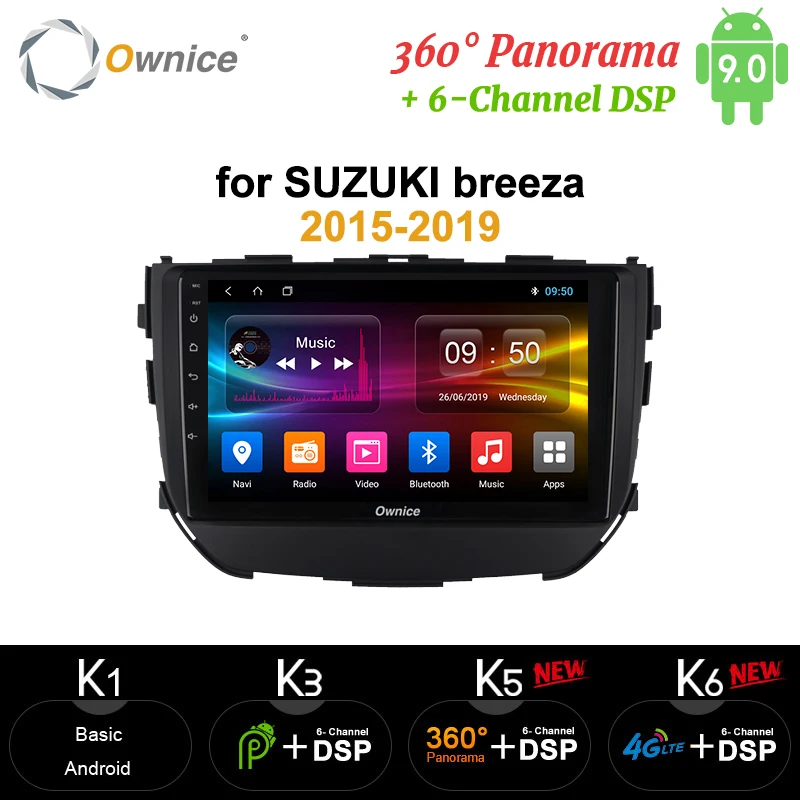 Автомобильная стереосистема Ownice DSP 9 &quot 2 din Android 0 для SUZUKI Vitara Breeza 2015 2019 DVD GPS плеер DVR