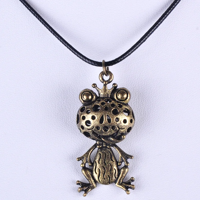 Женское колье с подвеской в виде лягушки винтажное ожерелье из античной бронзы 21