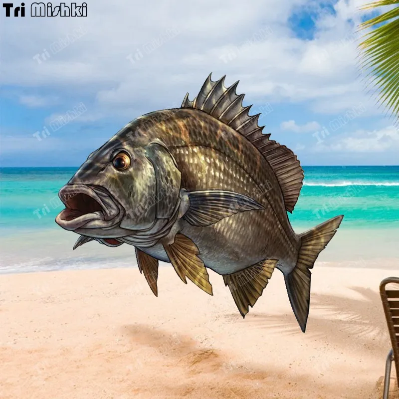 Наклейки три мишки W1107 с 3D рисунком рыбы аксессуары для мотоциклов наклейки на