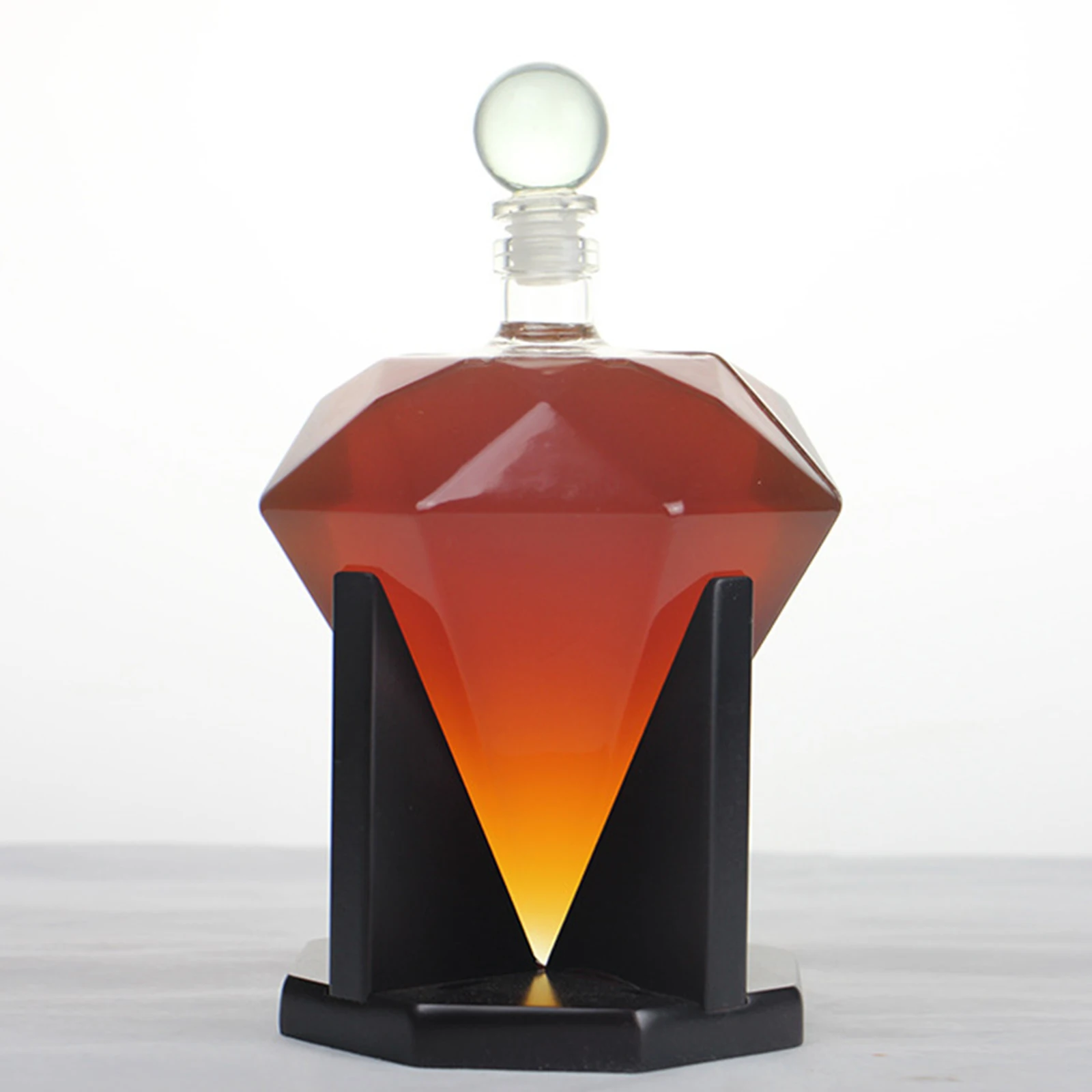 

Elegant Glassware Diamond Whisky Decanter Decanter with Holder Bourbon Vodka Wine Bottle Home Decor Club Tool Fathers Gifts