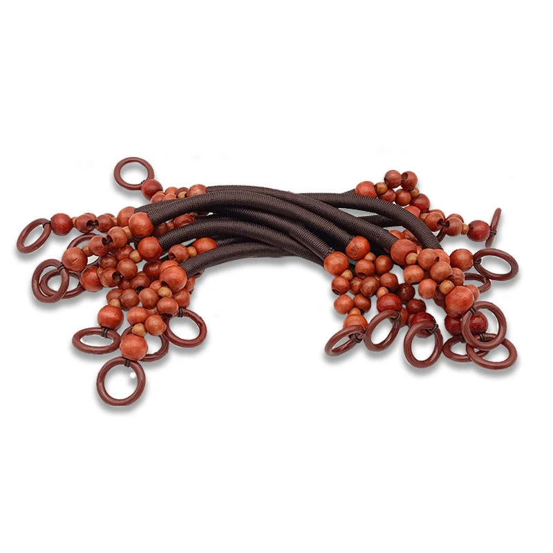 

48cm Wooden Bead Handbag Handle Purse DIY Bag Accessories Nylon Rope Replacement Wood Plastic Beads Fashion Strap Shoulder Belt