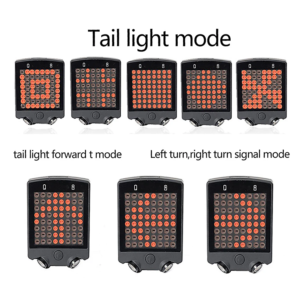 

64 LED Warning Turn Signals Light Bike Bicycle Rear Tail Light Intelligent Auto-sensing USB Rechargeable Bike Cycling Safety