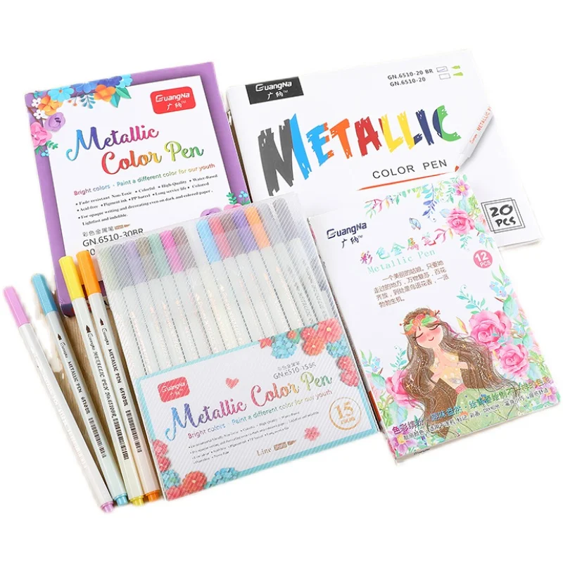 

DIY metal color photo album brush black card soft hair 6510br pearl decoration small regular script hand account graffiti pen