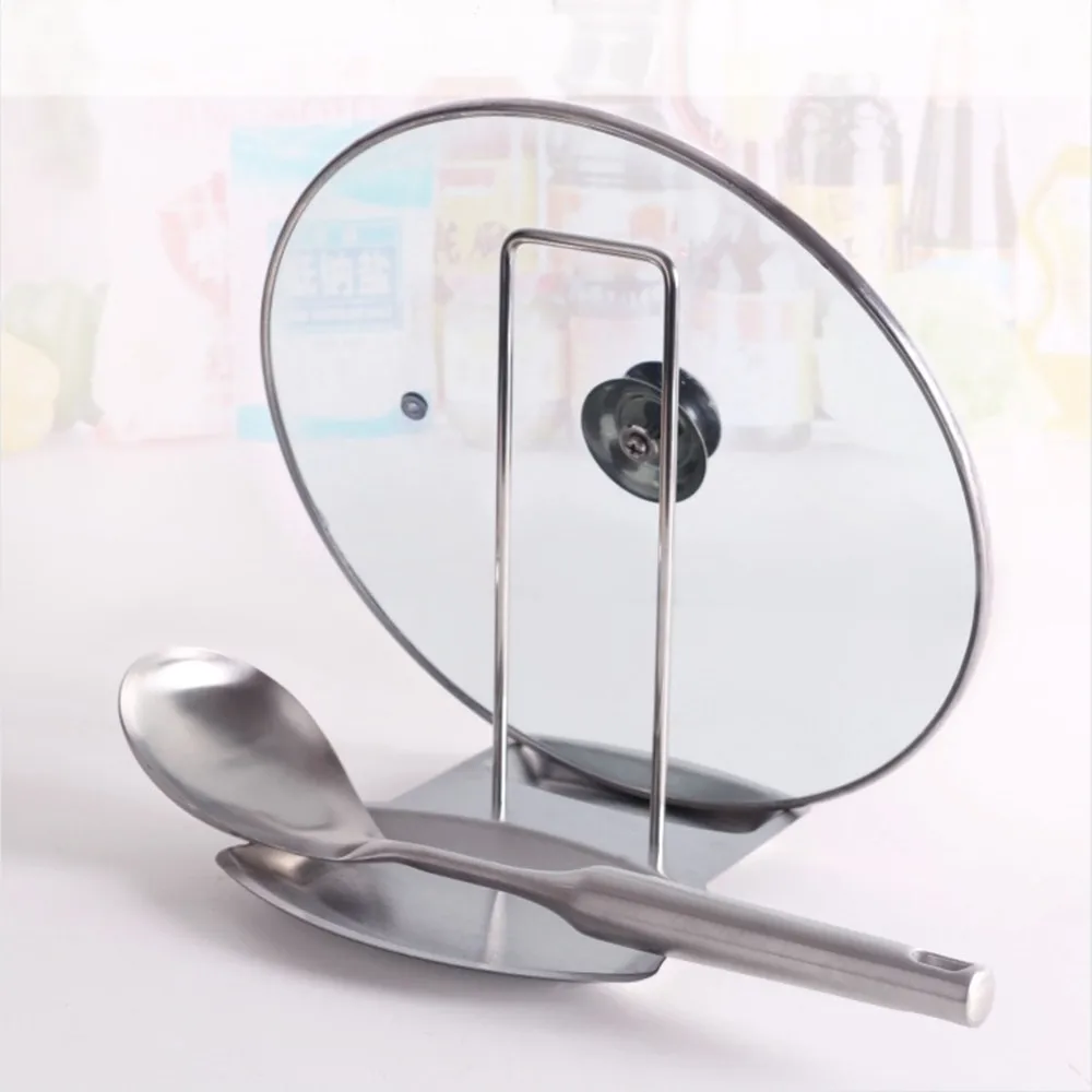 

Съемная крышка кастрюли из нержавеющей стали, подставка для крышки кастрюли стойка с держателем ложек, органайзер для плиты, домашнее хранение подставки под суповые ложки, кухонные инструменты