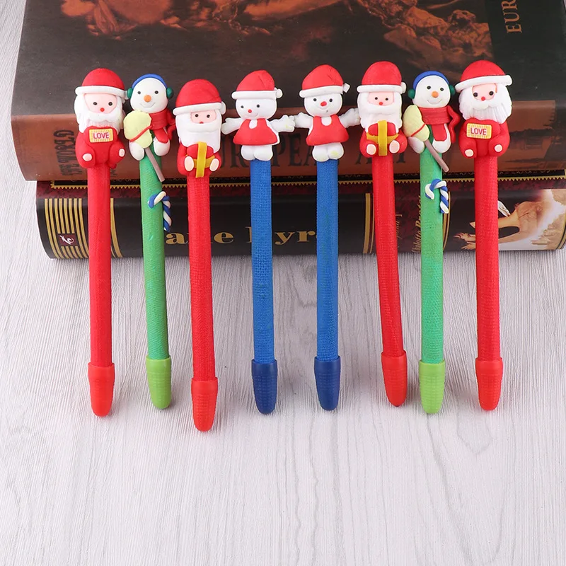 

5/50 pcs Kawaii Christmas Gel Pen Cute Tree Reindeer Santa Claus Gift 0.5mm Black Neutral Soft Clay Pen School Office Stationary