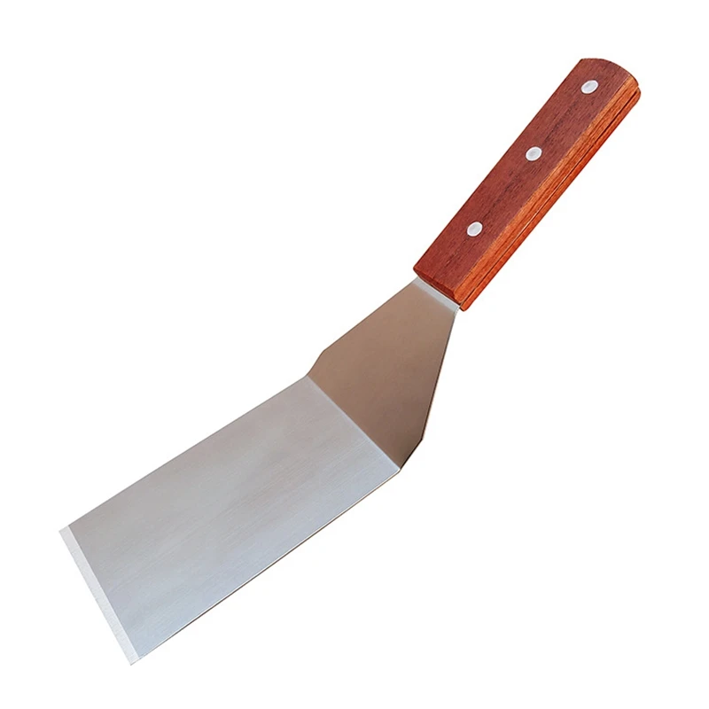 

Stainless Steel Flat Frying Spatula with Wooden Handle Pizza Spatula Steak Frying Spatula Cooking Spatula Baking Tools