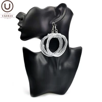 ukebay new alloy luxury jewelry women drop earrings round dangle earring handmade bohemia party accessories wholesale earrings