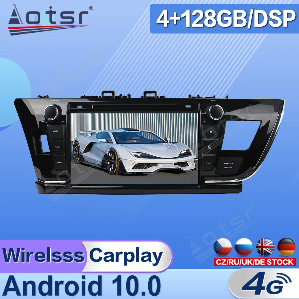 

128GB Android 10 For Toyota Corolla 2014 2015 2016 Tape Radio Recorder Video Car Multimedia Stereo Player GPS Navi Head Unit DPS