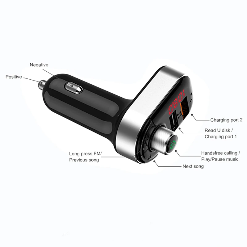 Автомобильный комплект Acespower FM передатчик Bluetooth плеер зарядное устройство с