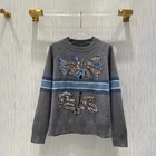 Роскошный дизайн 2021 Кашемир Шерсть Высокое качество Элегантный уличный стиль Печатный свитер