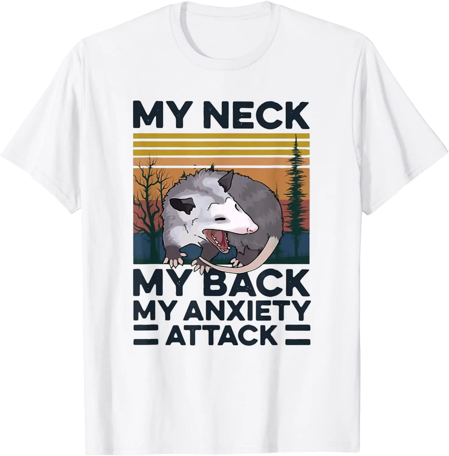 Забавная Хлопковая мужская футболка My Neck Back anxiattack Rat Mouse Повседневная с милым
