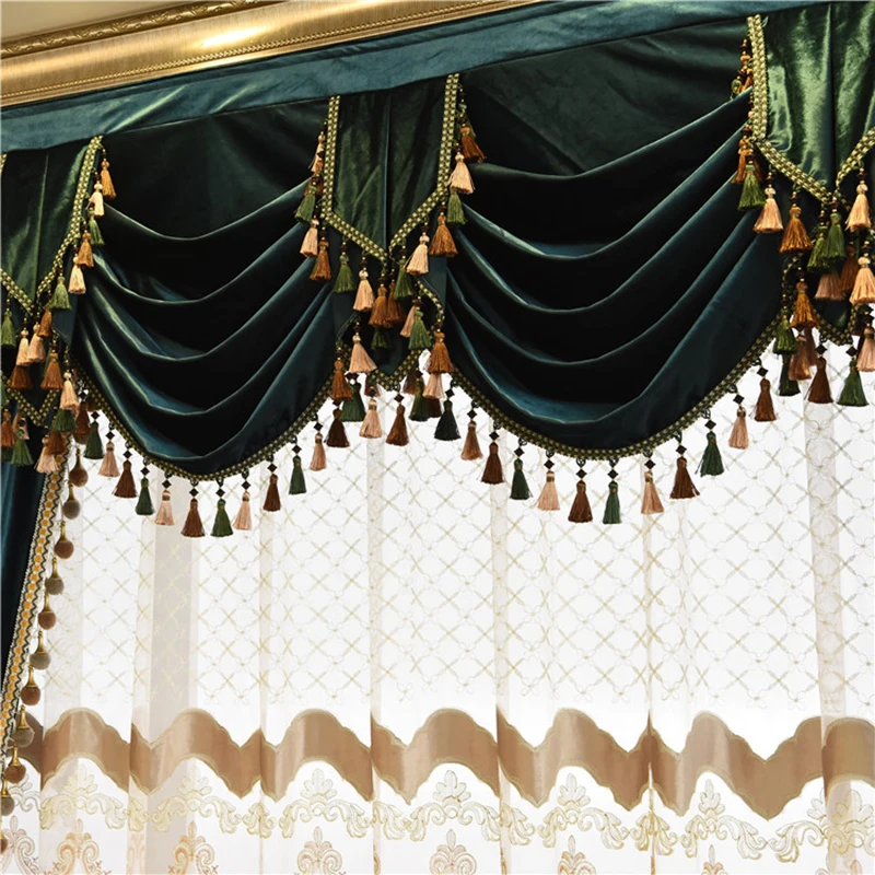 European Italian Velvet Curtains for Living Room Bedroom Luxury Solid Color Curtain Valance Window Treatments Custom Drapes | Дом и сад