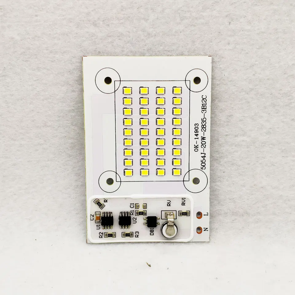AC220V светодиодный PCB 20 Вт 30 Вт 50 Вт 100 Вт 200 Вт Светодиодный модуль прожектора алюминиевая пластина белый/теплый SMD2835 умный IC драйвер для прожектора лампы