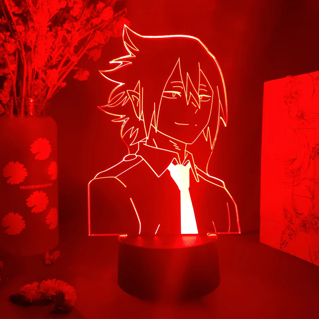Novelty LED Lights Anime My Hero Academia Figure Tamaki Amajiki Face Silhouettes 3D Visual Night Lamp Acrylic Upward Lighting
