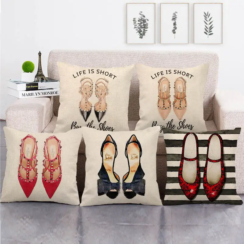 Наволочки из льна и хлопка 45 х45 см