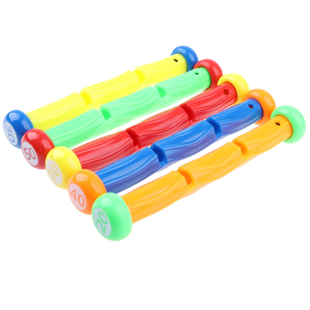 

5 Piece Multi-colored Digital Diving Stick Set, Underwater Game Toy, Kids