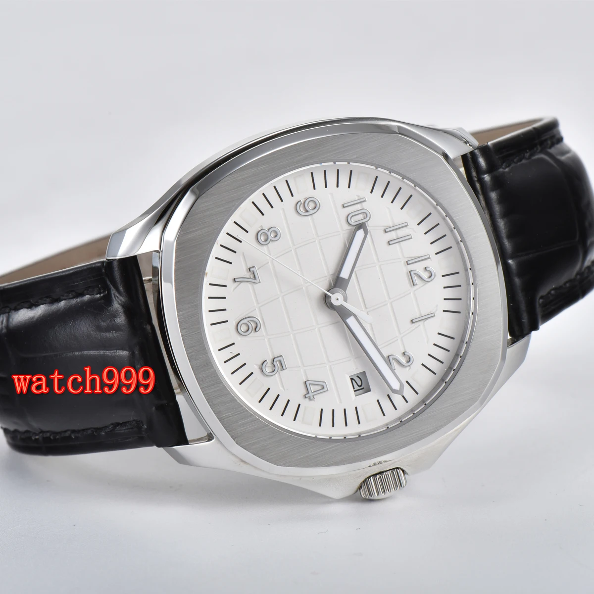 Мужские часы с сапфировым стеклом BLIGER модные автоматические белым циферблатом и