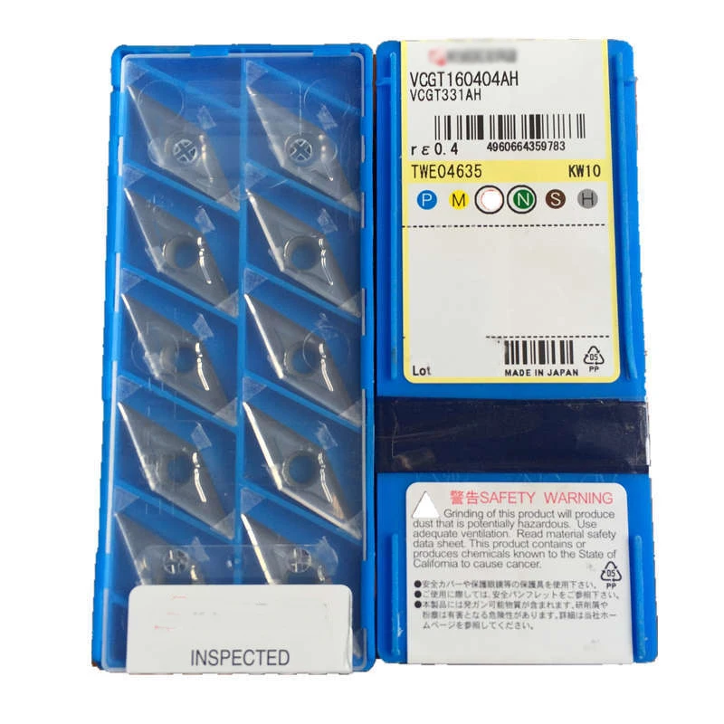 

VCGT VCGT16 VCGT160404 VCGT160404AH KW10 160404 Original High Quality CNC Turning Inserts For Machine Tool Holder Lathe Cutter