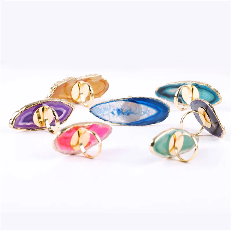 1 шт. кольцо с кулолоном Агаты друзы Женское искусственная цитата сердолик