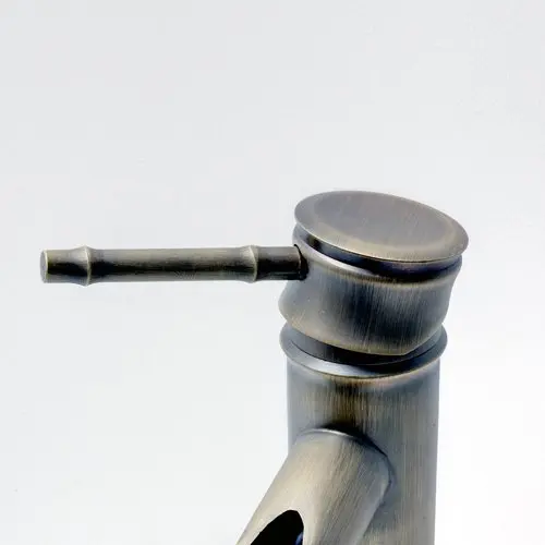 

Single Handle Bathroom Bamboo Vessel Filler Faucet, Antique Brass
