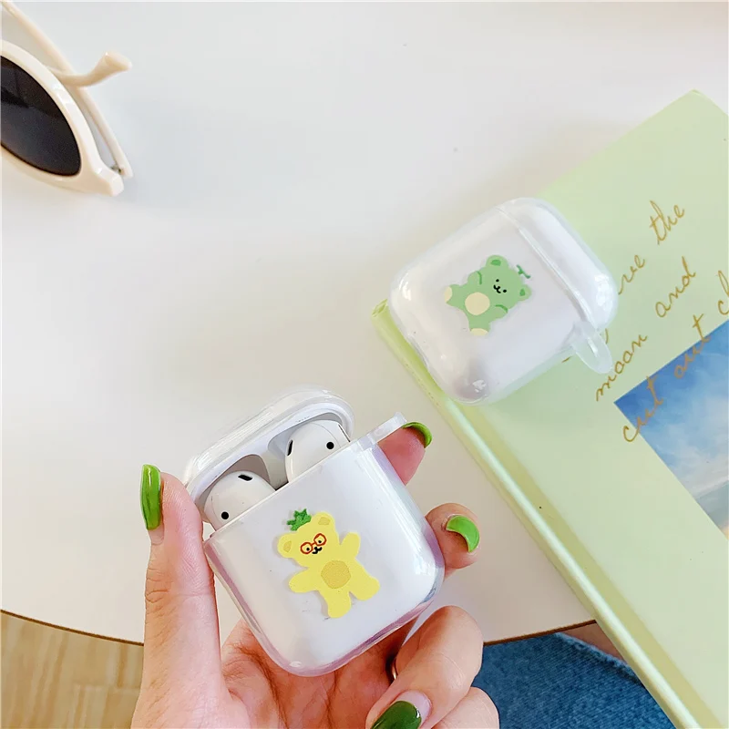 Мягкий силиконовый чехол для apple airpods с фруктовыми медведями плотный