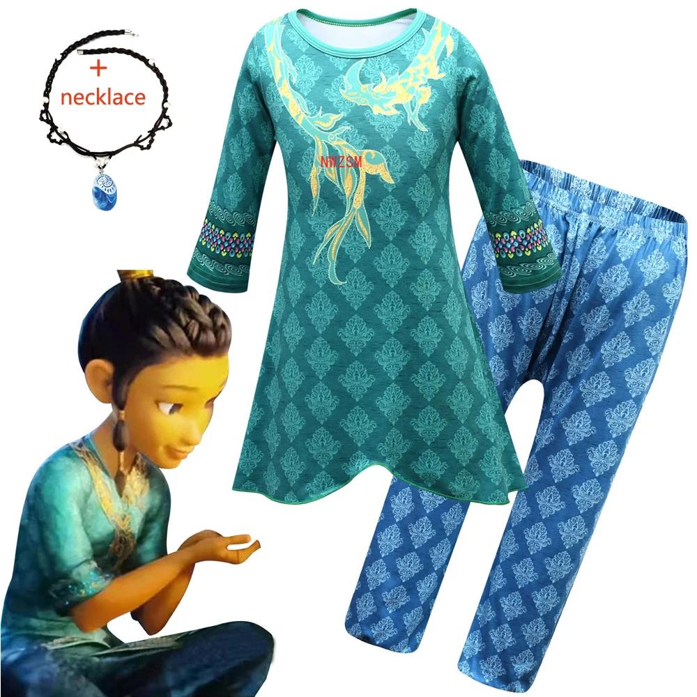 Детский костюм для косплея по мотивам фильма Райя и последний дракон Хэллоуина |