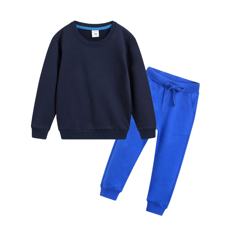 

DE PEACH 2019 Autumn Teenager Kids Clothes Sets Boys Girls Solid Color Sweatshirts+Pants Baby Children Casual Clothing Set 1-12Y