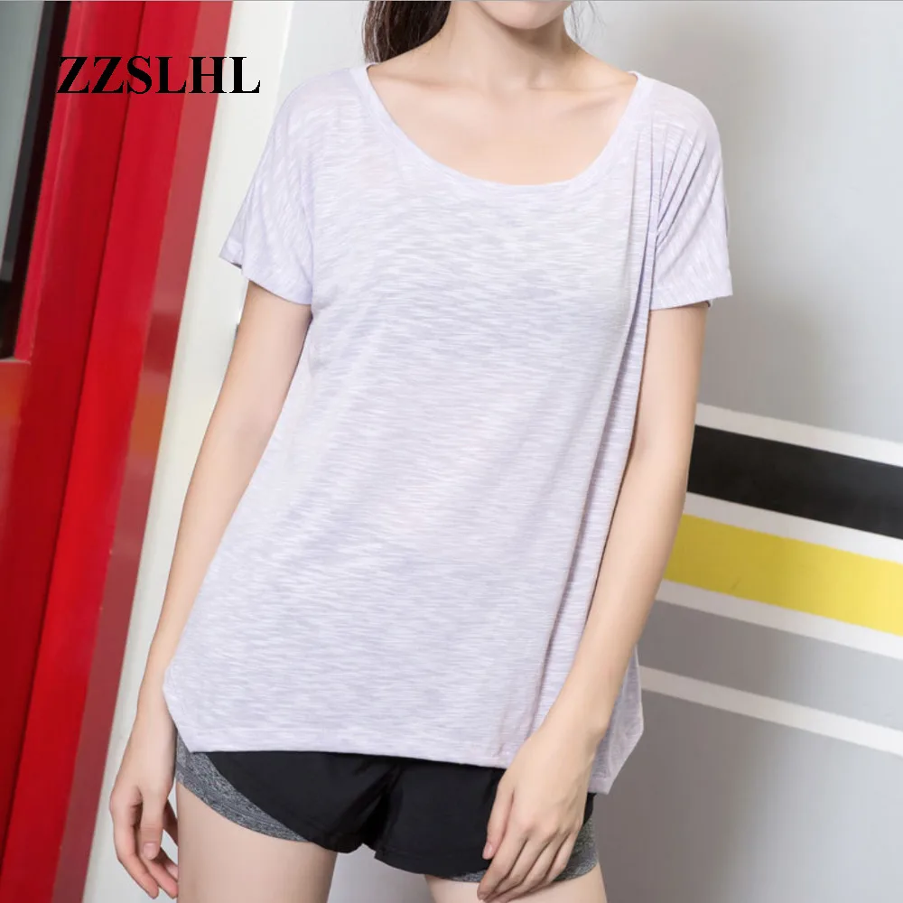 

W Plus Size Loose Yoga Top Round Neck Style Fitness Running Shirt Women Yoga Tops Yoga Shirts Workout Top Sport T-shirts 3xl