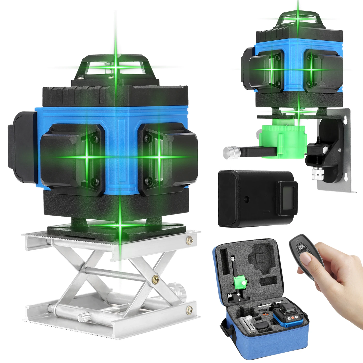 

Laser Level 16 Lines Level Tool Vertical Horizontal Crossline APP Remote Control with Self-leveling Green Laser Beam Line