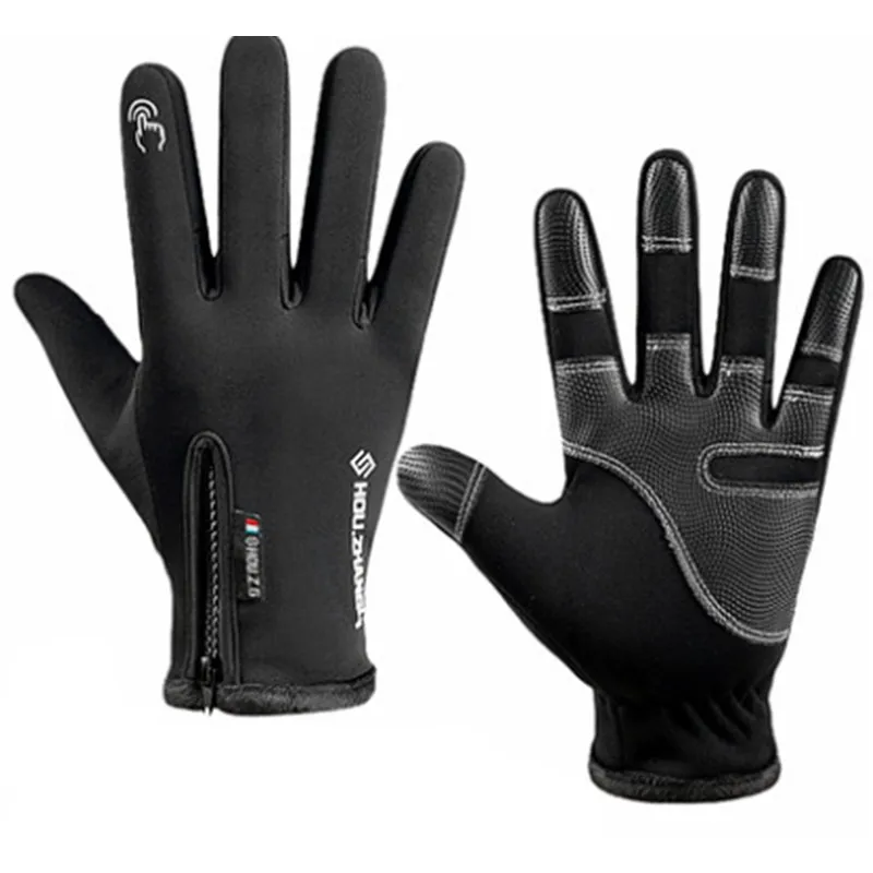 

Мужские зимние перчатки, ветрозащитные водонепроницаемые перчатки для улицы и лыжного спорта, сохраняющие тепло, бархатные мотоциклетные ...