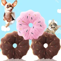 dessert donuts plush small dog toys sounding puppy chew toy molar juguete para perros interactive pet training supplies for cats