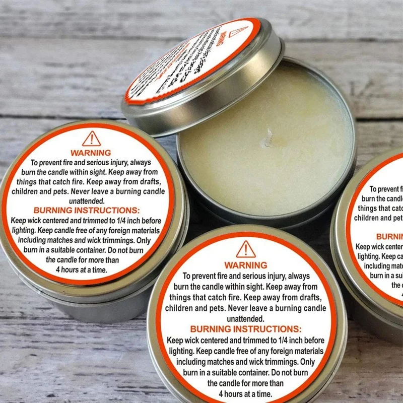 

Promotion! 500Pcs 3.8cm Candle Warning Label Candle Jar Container Sticker Waterproof Candle Safety Label Vow Sticker Label