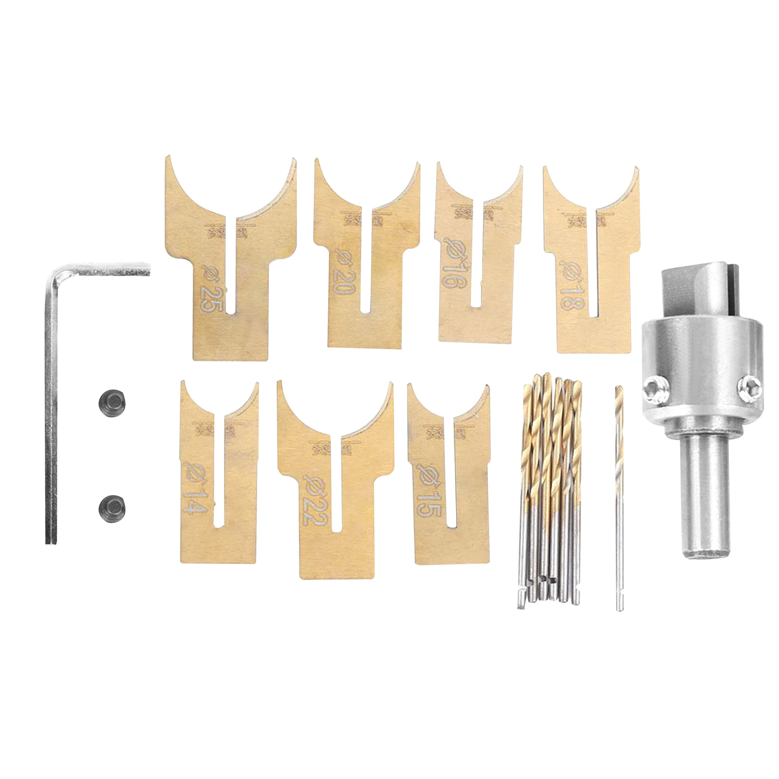 

18Pcs Carbide Wood Bead Maker 14/15/16/18/20/22/25mm Beads Drill Bit Milling Cutter Electric Drill Power Woodworking Tools